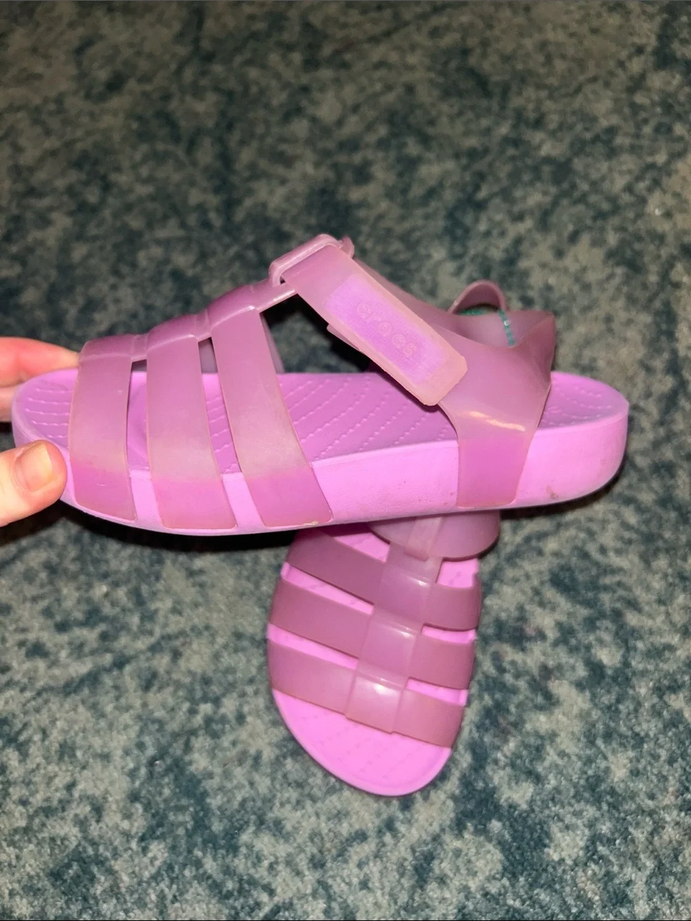 CROCS Girls' Pink Jelly Strappy Sandals